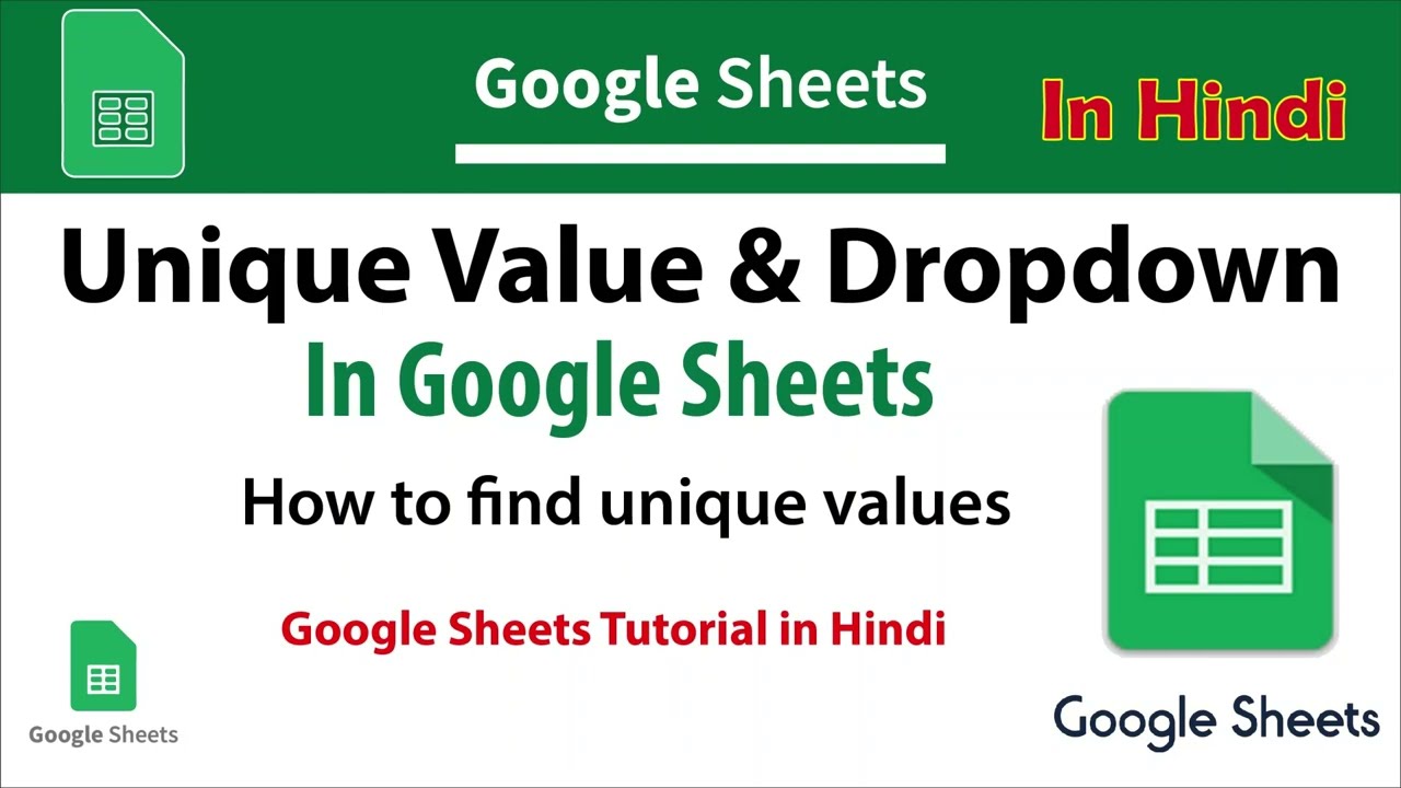 Unique value and Dropdown Full Video | Google Sheets Tutorials