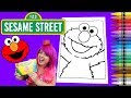 Coloring Elmo Sesame Street Coloring Book Page Crayola Crayons KiMMi THE CLOWN
