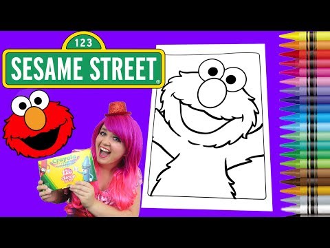 Coloring Elmo Sesame Street Coloring Book Page Crayola Crayons | KiMMi THE CLOWN Video