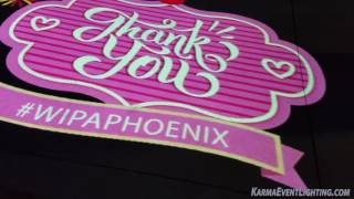 Animated Exit Gobo Cake Mapping and Color Logo Projection WIPA Phoenix Karma Event Lighting