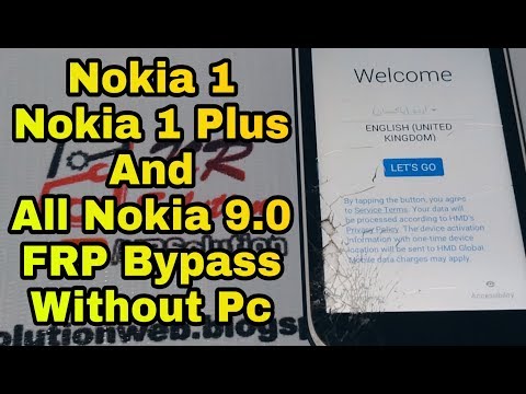 Nokia 1 | Nokia 1 Plus | All Nokia 9.0 Oct 2019 | FRP Bypass | Google Account Remove Without PC