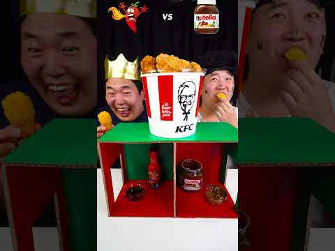 Spicy Sauce vs chocolate sauce Emoji food Challenge | Fried Chicken Ice Cream Mukbang Funny Video