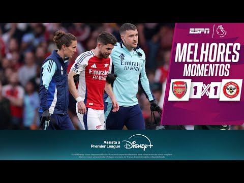 Arsenal faz lindo gol com JOGADAÇA de Rice, mas empata com Brentford e perde Jorginho LESIONADO