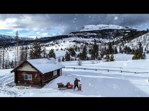 Braving a HEAVY SNOWSTORM at a Remote Montana Cabin!