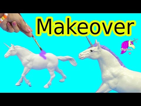 Custom Dollar Tree Horse Makeover Into Glitter Unicorn Do It Yourself DIY Craft with Paint + Clay