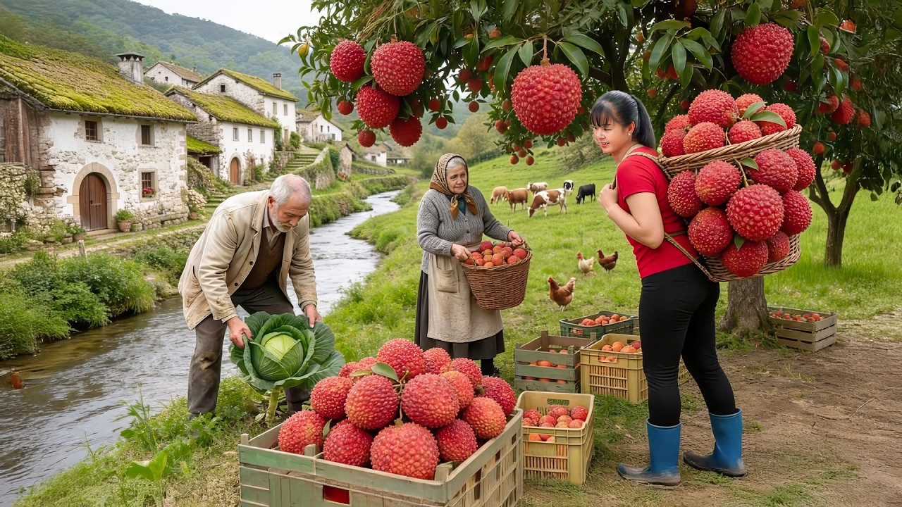 TIMELAPSE -- Massive Lychee Fruit Harvest – Goes to the Market to sell | Garden & Cooking