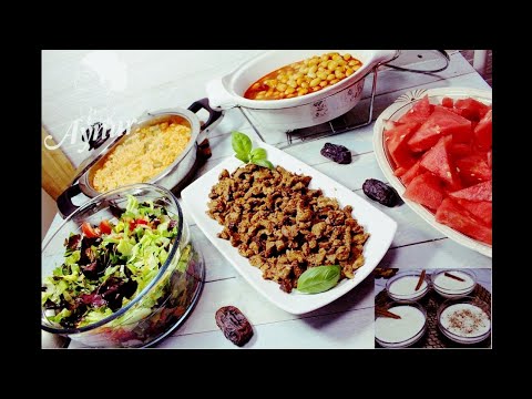 Menü in 1 Stunde I Fleischgericht I Reis mit Tomaten-Champignon I Weißebohnen  I Milchreis