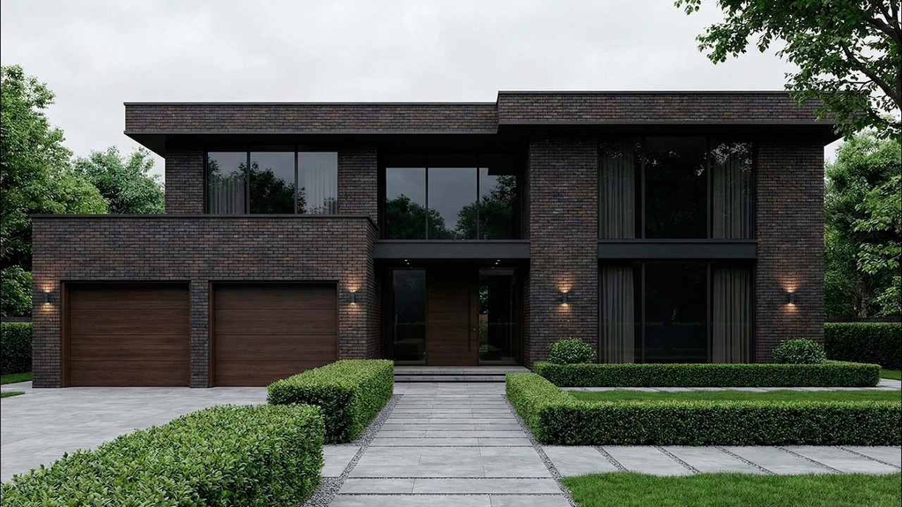Building a Modern Dark Brick House: Full Construction Timelapse & Home Tour