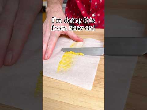 Use parchment paper on the grater for efficient, mess free lemon zesting! #lemon #mealprep #tips