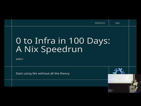 Alex Decious - 0 to Infra in 100 Days: A Nix Speedrun (Nix Vegas @ DEF CON 33)