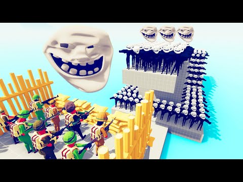 Trollface 100 Units vs Army - Totally Accurate Battle Simulator TABS