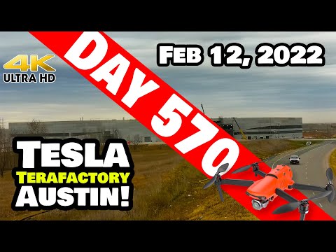 GIGA TEXAS WIND ADVENTURE! - Tesla Gigafactory Austin 4K  Day 570 - 2/12/22 -Tesla Terafactory Texas