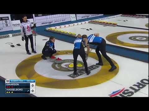 [F-2E] "This is fun!" Einarson plays a perfect end vs Hasselborg (GSOC 2019 Player's Championship)