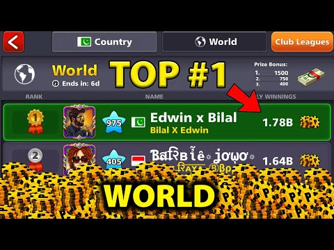 WORLD TOP IN JUST 1 HOUR IN 8 BALL POOL