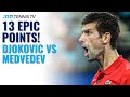 13 EPIC Novak Djokovic vs Daniil Medvedev Tennis Points ?