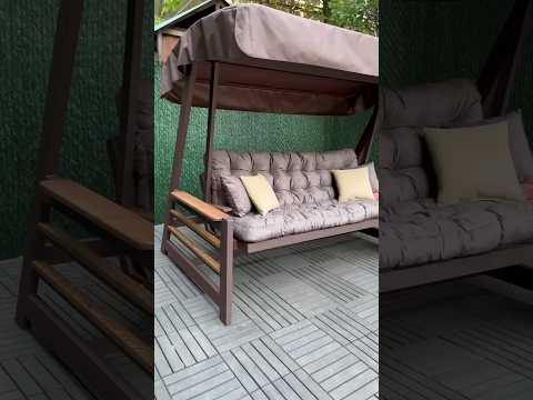 Гойдалки Садові Карлеоне Розкладні в коричневому кольорі #качели