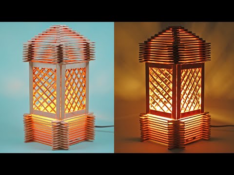How to make a simple night light from ice cream sticks and skewers