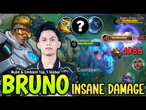THANK YOU RRQ SKYLAR FOR BRUNO BEST 1 SHOT BUILD IN GOLD LANE FROM M6 - BUILD TOP 1 GLOBAL BRUNO