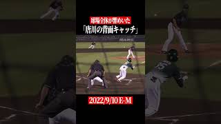 【神業】唐川侑己の背面キャッチ #shorts