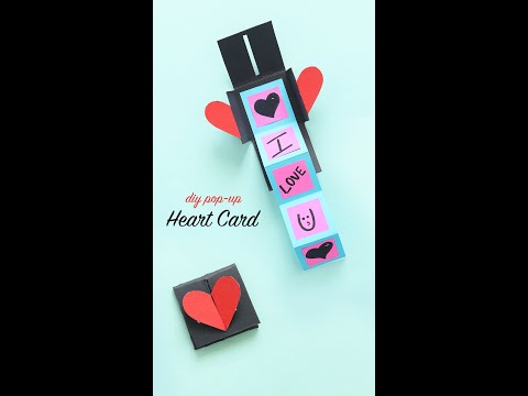 HOW TO MAKE POP UP HEART CARD | Valentines Day Gift Ideas | Greeting Card (1-minute video)