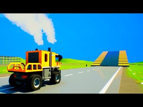 High Speed Lego Car Jumps on Mines #2 | Brick Rigs