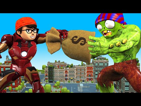 Son Nick Transform Hero IronMan Help Mommy Combat Zombie Thief - Scary Teacher 3D Funny Animation