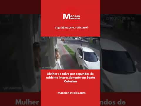 Mulher se salva por segundos de acidente impressionante em Santa Catarina