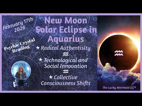 Neumond-Sonnenfinsternis im Wassermann am 17. Februar 2026 ~ Hellseherische Kristalldeutung von P...
