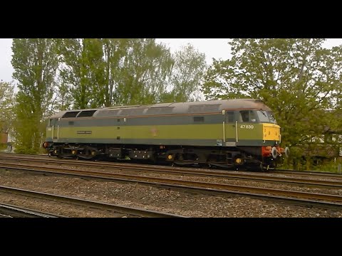 D1645 / 47830 "Beeching's Legacy" passing West Byfleet at speed, on a route learner, on 28/04/22 -#2