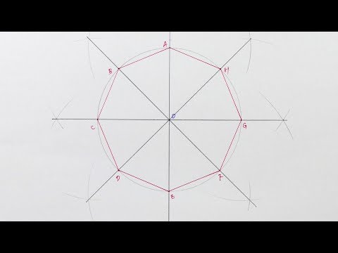 construct a Regular octagon inside a circle (Step-by-Step)