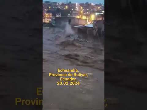 Casas colapsaron en Echeandía tras creciente de río por intensa lluvia