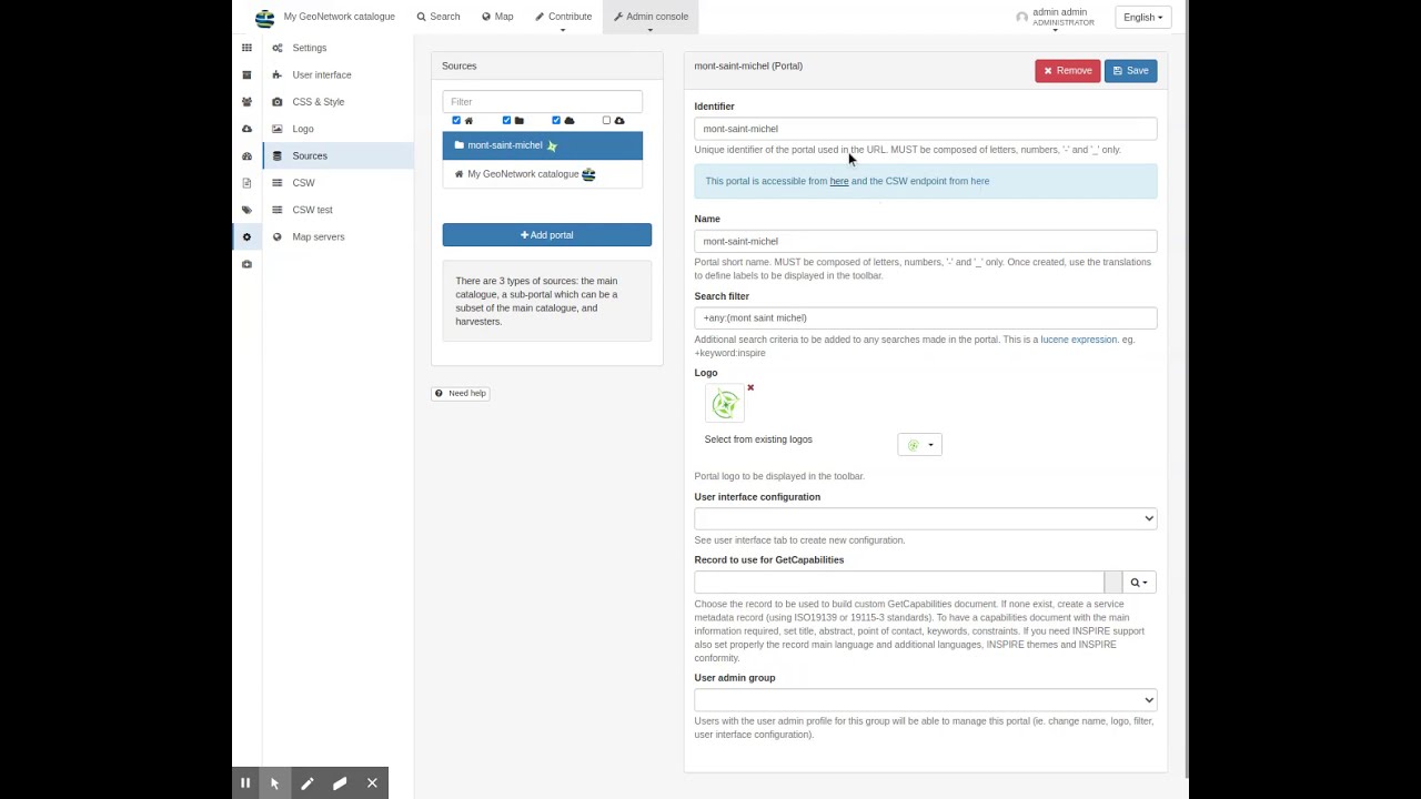 Create a thematic portal