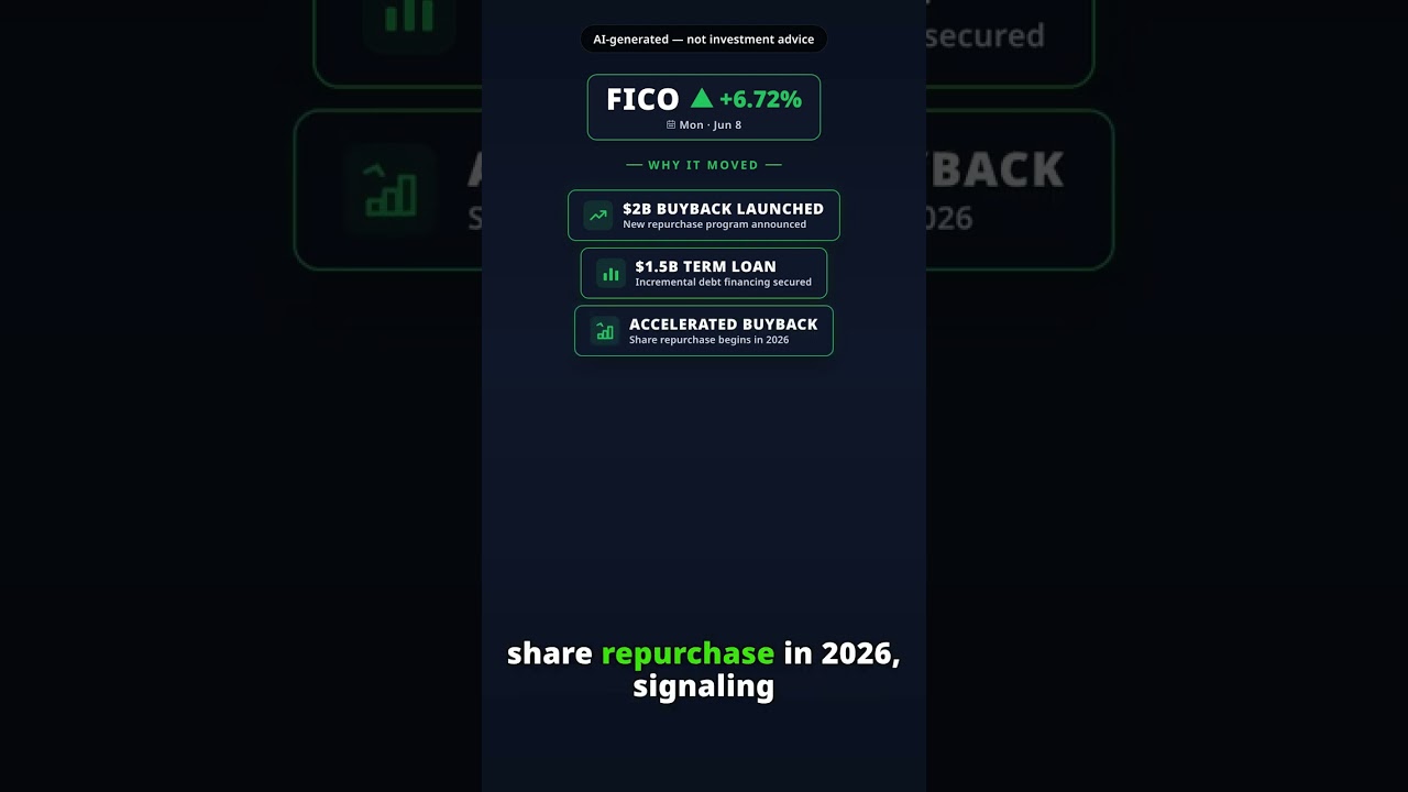 Why Is Fair Isaac Stock Leaping Today? FICO +6.72% (Jun 8) — Stock Buyback Announcement