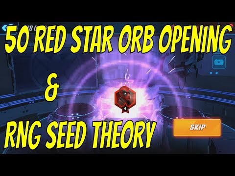 50 Red Star Orb Opening And RNG Seed Theory - Marvel Strike Force