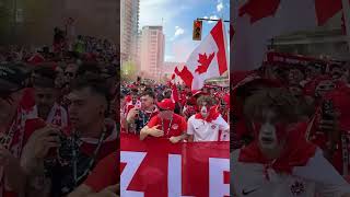 Team Canada soccer fans chanting ahead of match vs. Switzerland #fifaworldcup #worldcup