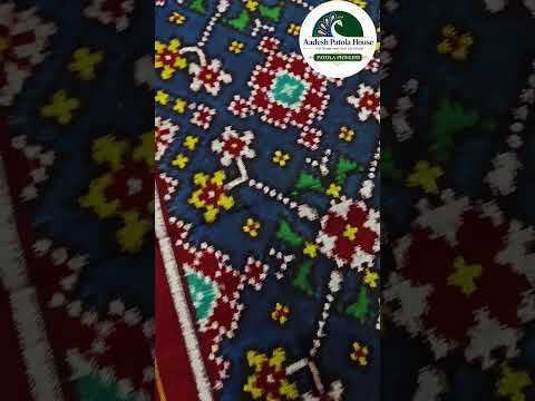 Red Blue Navratan Motifs Double Ikat Chaniya Choli Dupatta