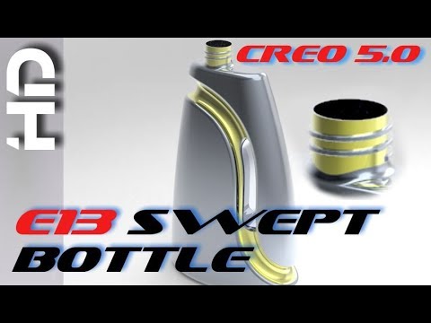 E13 Creo Parametric 5.0 - Sweep Bottle & Threads Tutorial