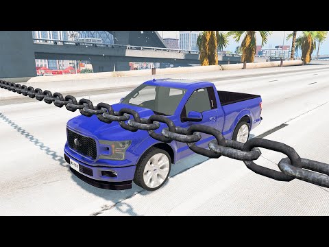 Cars vs Chain #1 - BeamNG DRIVE | SmashChan