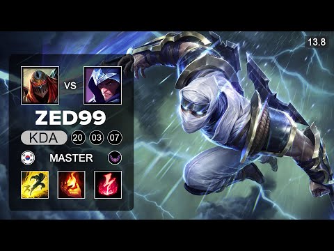 ZED99 Zed vs Talon Mid - KR Master - Patch 13.8 Season 13