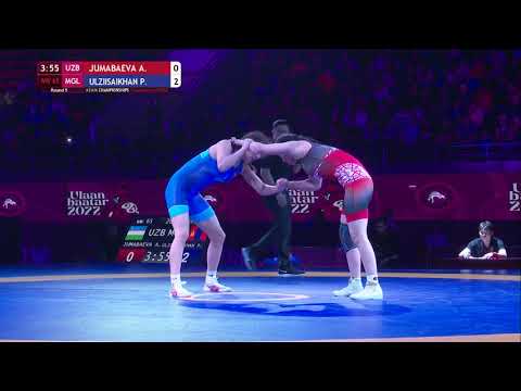 Round 5 WW - 65 kg: A. JUMABAEVA (UZB) v. P. ULZIISAIKHAN (MGL)