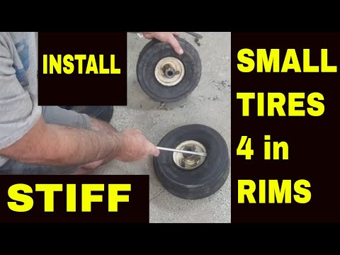 How to Install a Small Stiff Tire on a 4 Inch Rim (Heavy Duty Tire Tips)