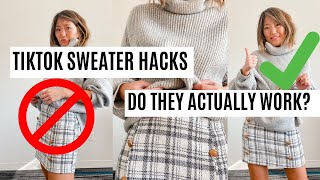 5 Ways to Crop and Tuck a Sweater without Cutting - TikTok Fashion Hacks!