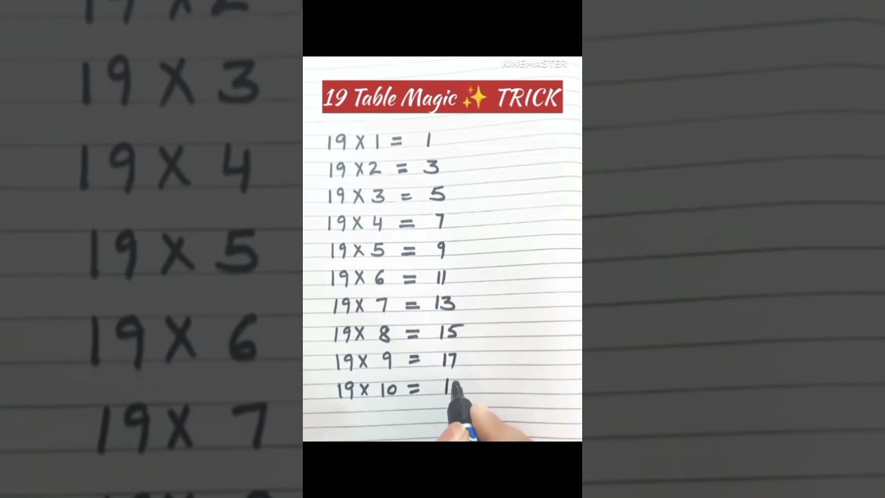 19 Table Magic ✨ TRICK/ 19 Times Table Trick/ #pahada