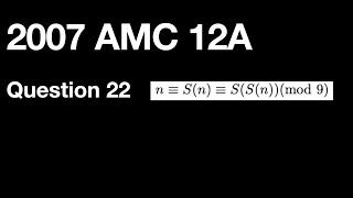 Download the video "Iterated sum of digits! | AMC Arithmetic"