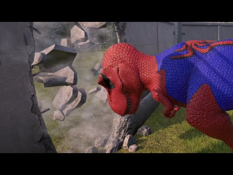 Spider-Man T-rex,  Spider-Man Spinosaurus, and the Spider-Man Great King Shark ESCAPE  PLAN