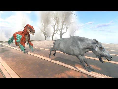 Trying to escape from PYRORAPTOR - Animal Revolt Battle Simulator