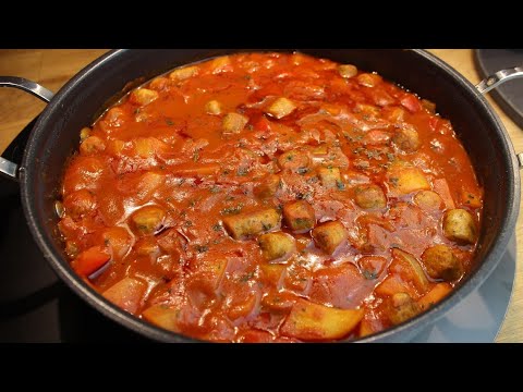 Grandma's farmer's pot with peppers and sausage, quick and delicious, stew recipe #recipes