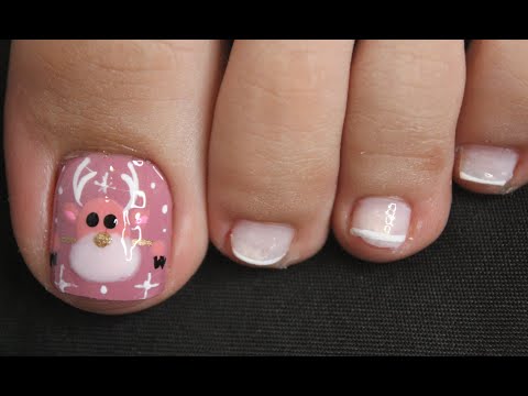 DISEÑO DE UÑAS PARA PIES RENO NAVIDEÑO – CHRISTMAS NAIL ART – REINDEER NAIL ART – NLC
