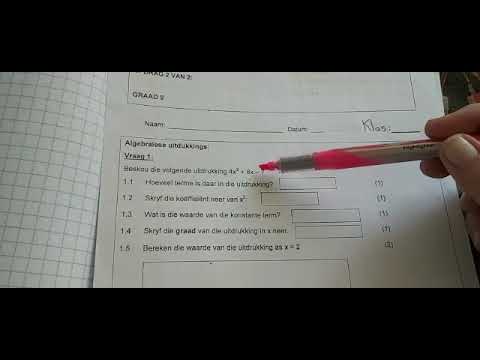 WISKUNDE GRAAD 9: 11 Junie 2020 - periode 8 (11098)