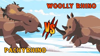 Pachyrhinosaurus vs Woolly Rhino | Dinosaurs vs Ice Age Animals [S1] | Dino Animation